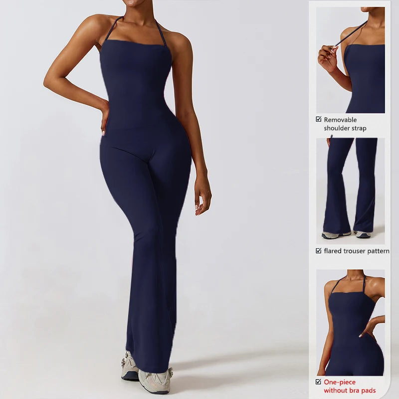Jumpsuit Acampanado Halter – Moldea tu Figura